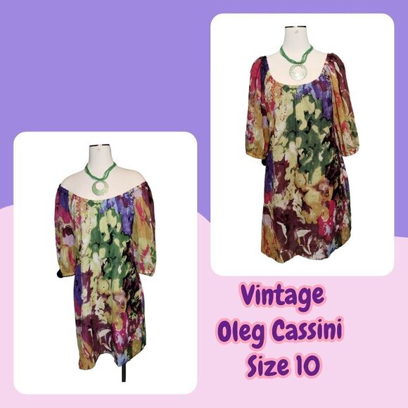 Oleg Cassini Dresses & Skirts - Vintage Oleg Cassini Multi Color Dress